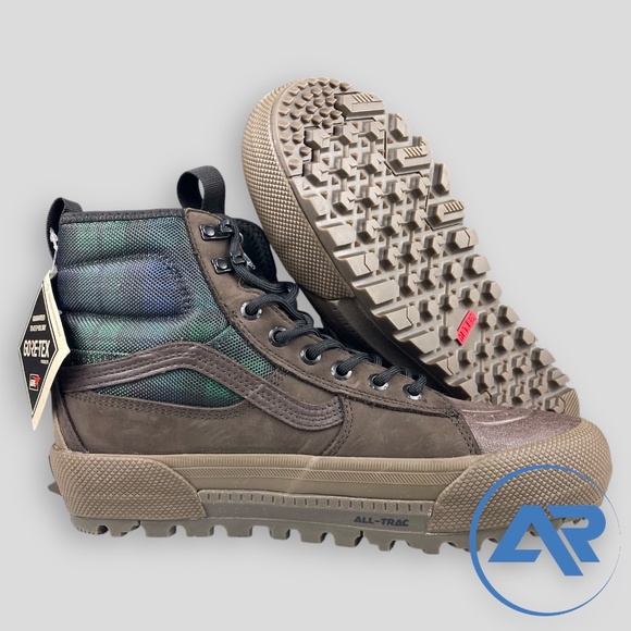 VANS Sk8-Hi Gore-Tex MTE-3 Men's Sizes Tech Plaid Brown Green Blue VN0A5I11BGS - Picture 5 of 8